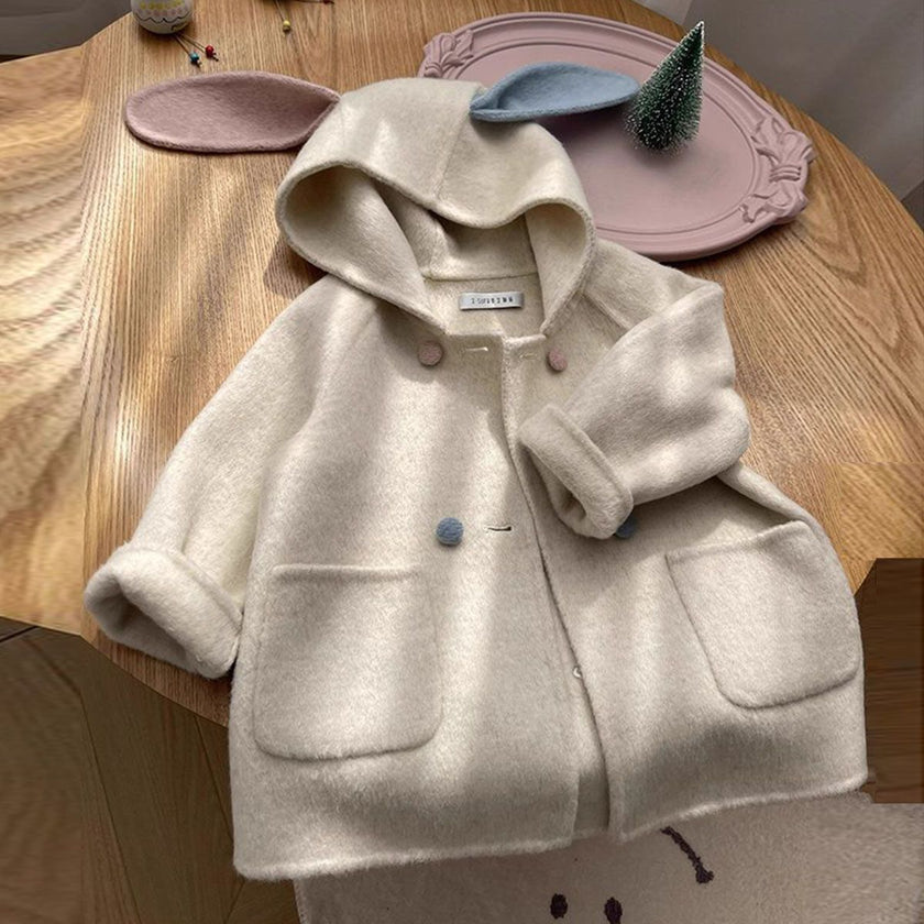 New Cute Bunny Double-sided Cashmere Coat