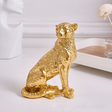 Retro Resin Leopard Squat Modeling Decoration