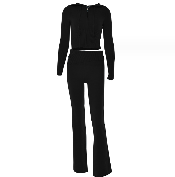 Hoodie Suit Women Leisure Sexy Zip Long Sleeve Sweater