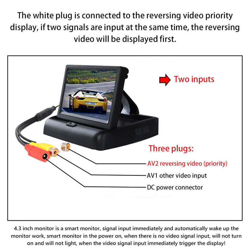 Rear View Reversing Camera Kit HD Monitor Parking Night Vision Car Van Bus Truck