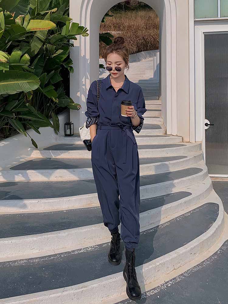 Work Clothes Jumpsuit Women's Fashion Western Style Drape Suit