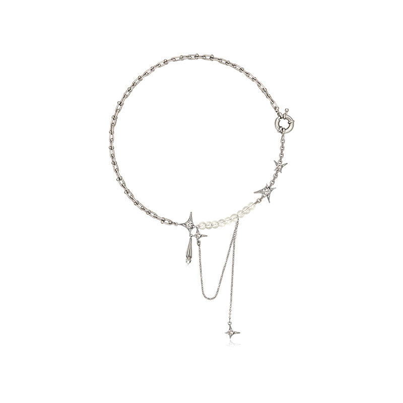 Diamond Star Awn Water Drop Pendant Clavicle Necklace Fashion