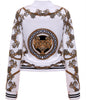 Women Positioning Printed Zipper Jacket Baseball Uniform Collar Coat