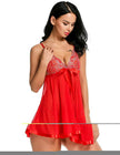Plus Size Underwear Embroidered Sequins Transparent Suspender Nightdress