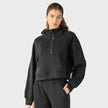 Hoodie Half Zipper Sweater Women's Short Casual Loose All-Match Sports Top