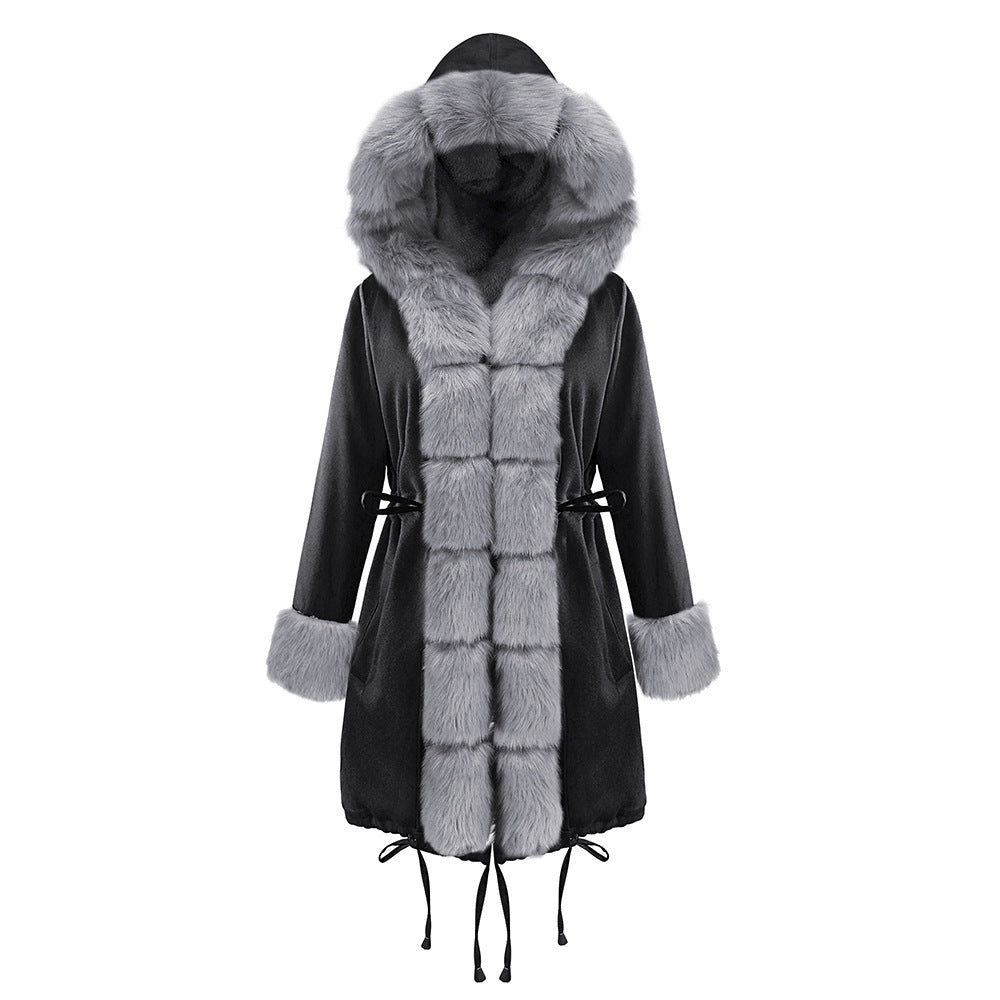 Plus Velvet Warmth And Thick Mid-length Cotton Coat