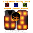 1Pc Heat Jacket Vest 3 Heating Gear Adjustable USB Heated Vest Warm Heat Coat Vest With 10 Heating Pads For Men Women Winter Outdoor Activity