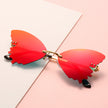 Butterfly Rimless Sunglasses Street Shooting Funny Sunglasses