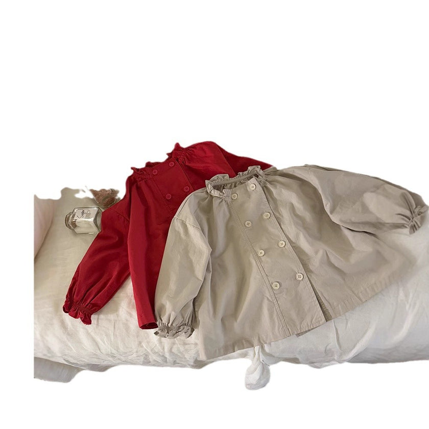 Girls' Double Breasted Trench Coat Spring And Summer New