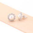 Simple Refined Rhinestone Artificial Pearl Earrings