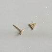 Sterling Silver Gold Ear-ring Clip Hollow Full Diamond Temperament Triangle