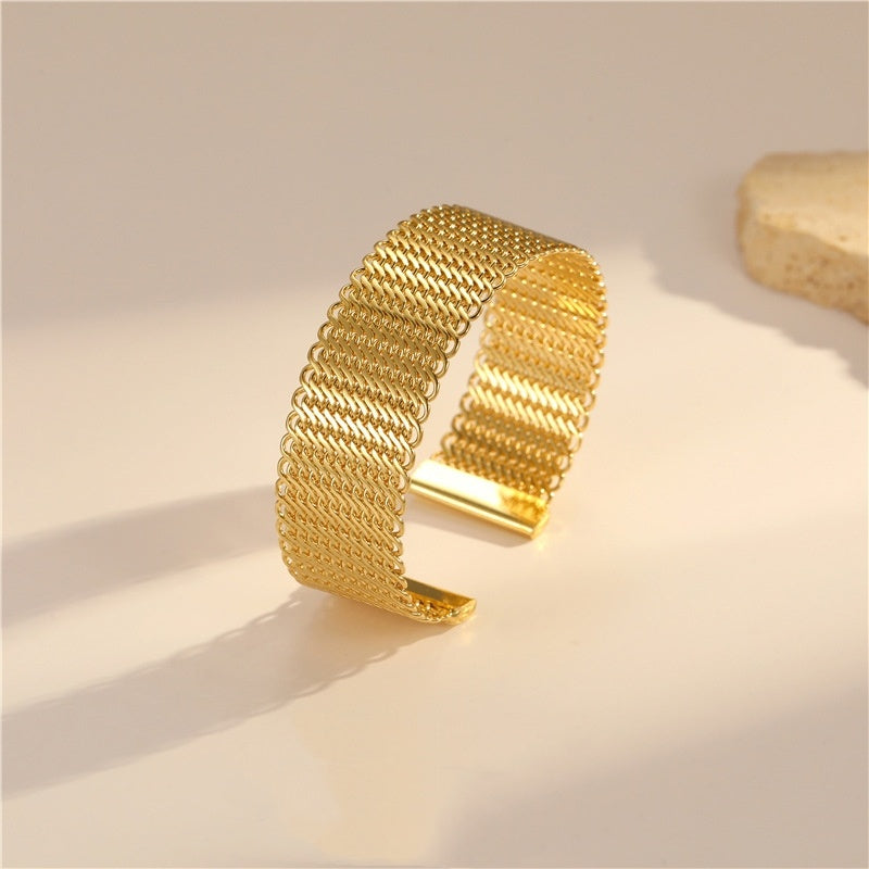 European And American Simple And Light Luxury Temperament Ring Open-ended Bracelet
