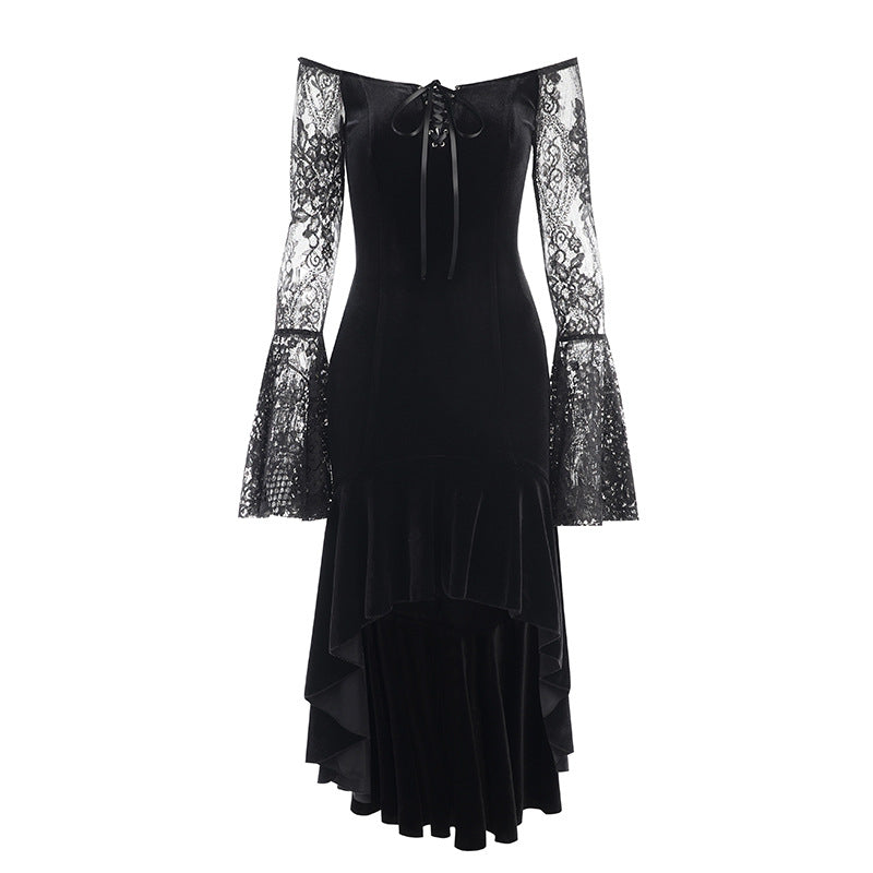 Dark Retro Personality Evening Dress Women