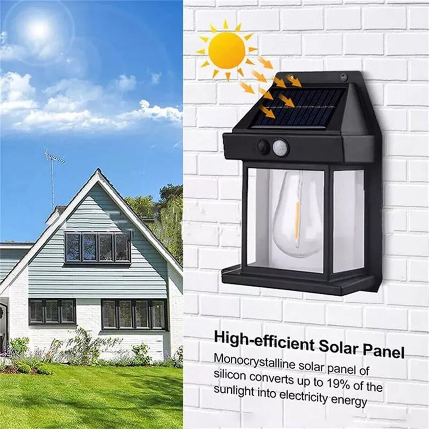 Solar Power PIR Motion Sensor Wall Lights LED Outdoor Garden Security Lamp UK