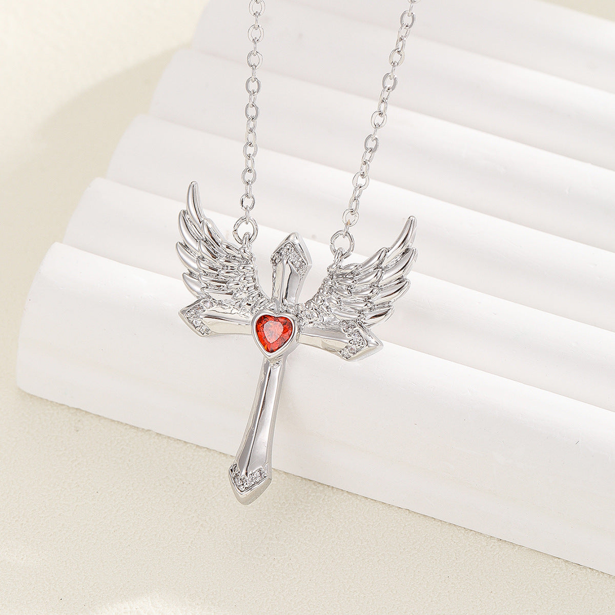 Female Romantic Angel Wings Ornament Cupid Necklace