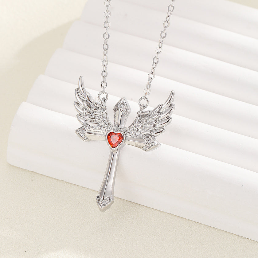 Female Romantic Angel Wings Ornament Cupid Necklace