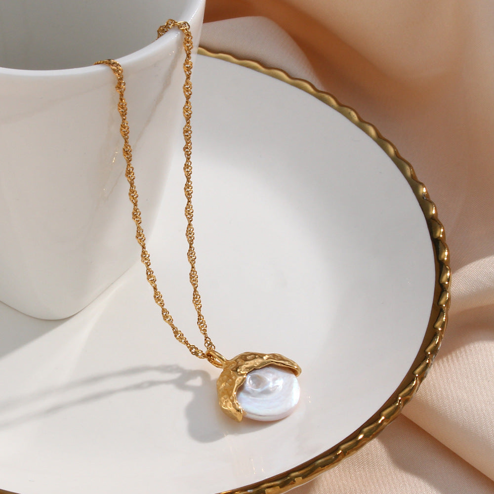 Affordable Luxury Fashion Ornament Women's Stainless Steel Plated Concave-convex