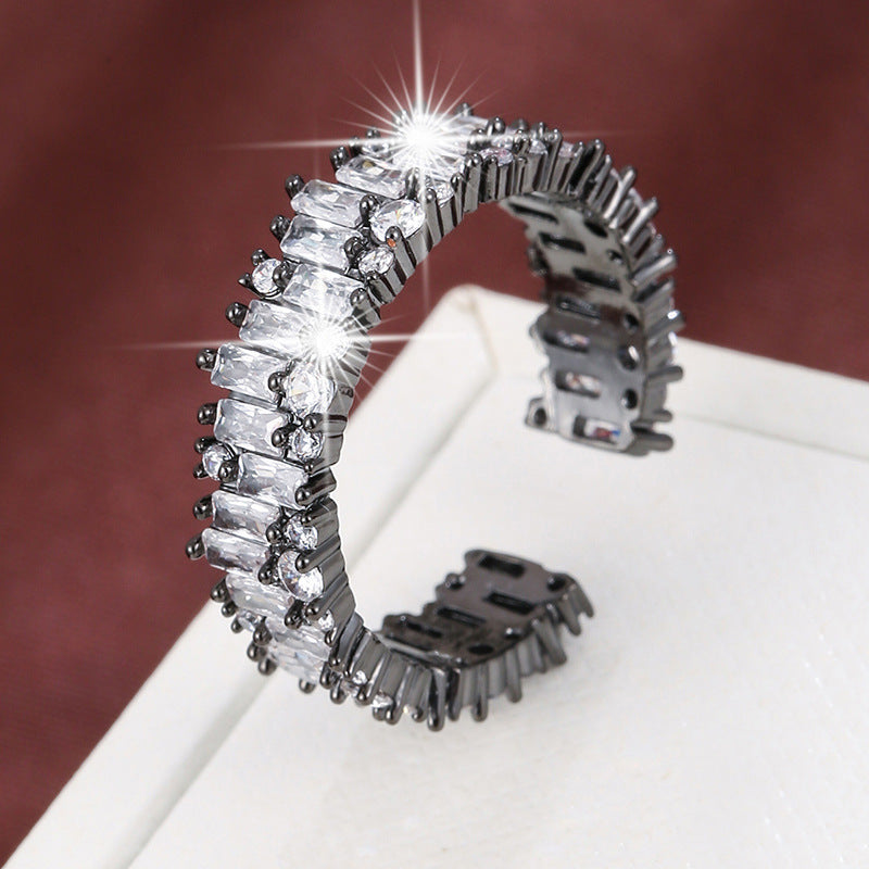 Simple Women's Geometric Zircon Ring