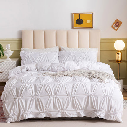 Craftsmanship Plain Solid Color Quilt Cover Pillowcase Bedding