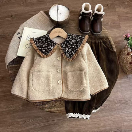 Mori Style Girls' Fleece-lined Coat Baby Girl