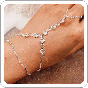 Small Rice-shaped Beads Rice Beads Zircon Pearl Ring Chain Love Finger Chain Ornament