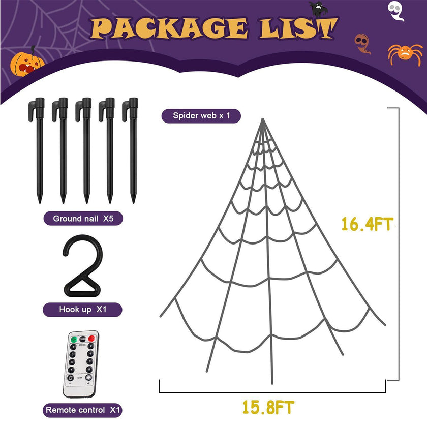 Halloween Decoration Giant Spider Web Party Props Decor Outdoo