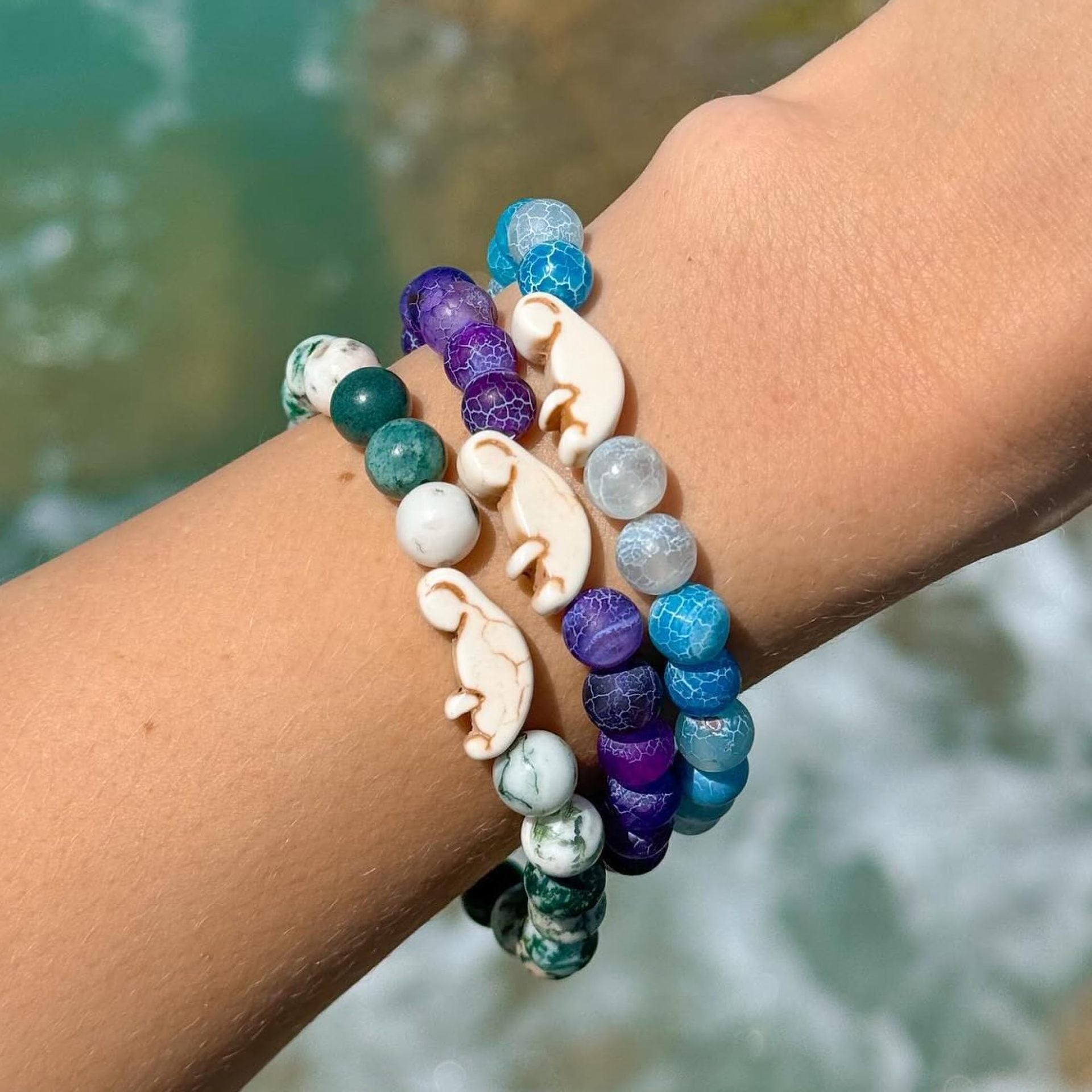 8mm Natural Stone Manatee Amazonite Bracelet