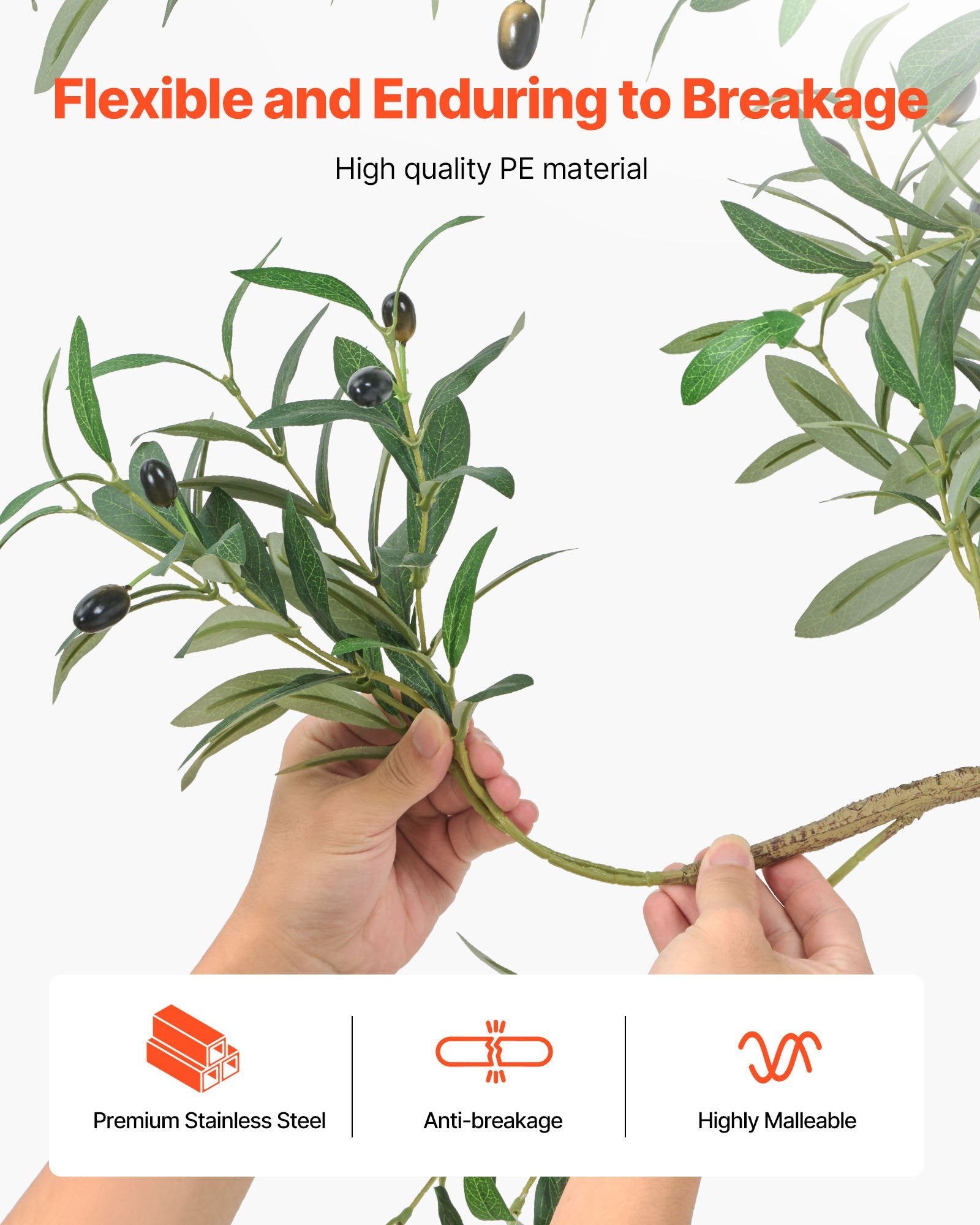 5FT Artificial Olive Tree Tall Fake Plant With Black Pot For Home Office