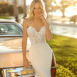White Simple Trip Shoot Fishtail Bridal Tube Top Wedding Dress