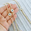 Beaded 18K Copper-plated Gold Lucky Blue Eyes Bracelet