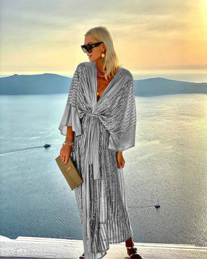 Women's Bat Sleeve Party Sequin Dress