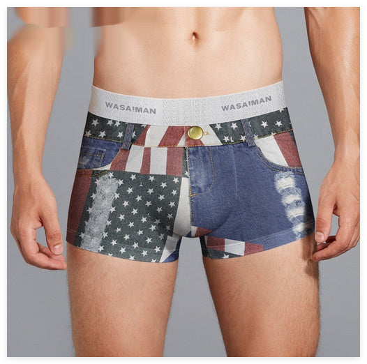 Personalized Denim Print Boxer Men's Underwear