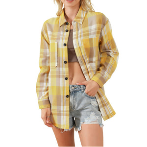Plaid Long Sleeve Shirt New Fashion Loose Women's Shirt