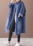 Fashionable Versatile Slimming Denim Shirt Dress Elegant Hong Kong Style Vintage Single-breasted Coat