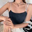 Lace Up Corset Crop Tops Women Plush Sleeveless Backless Sexy Clubwear Cropped Top Fashion Streetwear Camisole