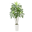 6ft Artificial Dracaena Tree Fake Plant With White Planter Indoor