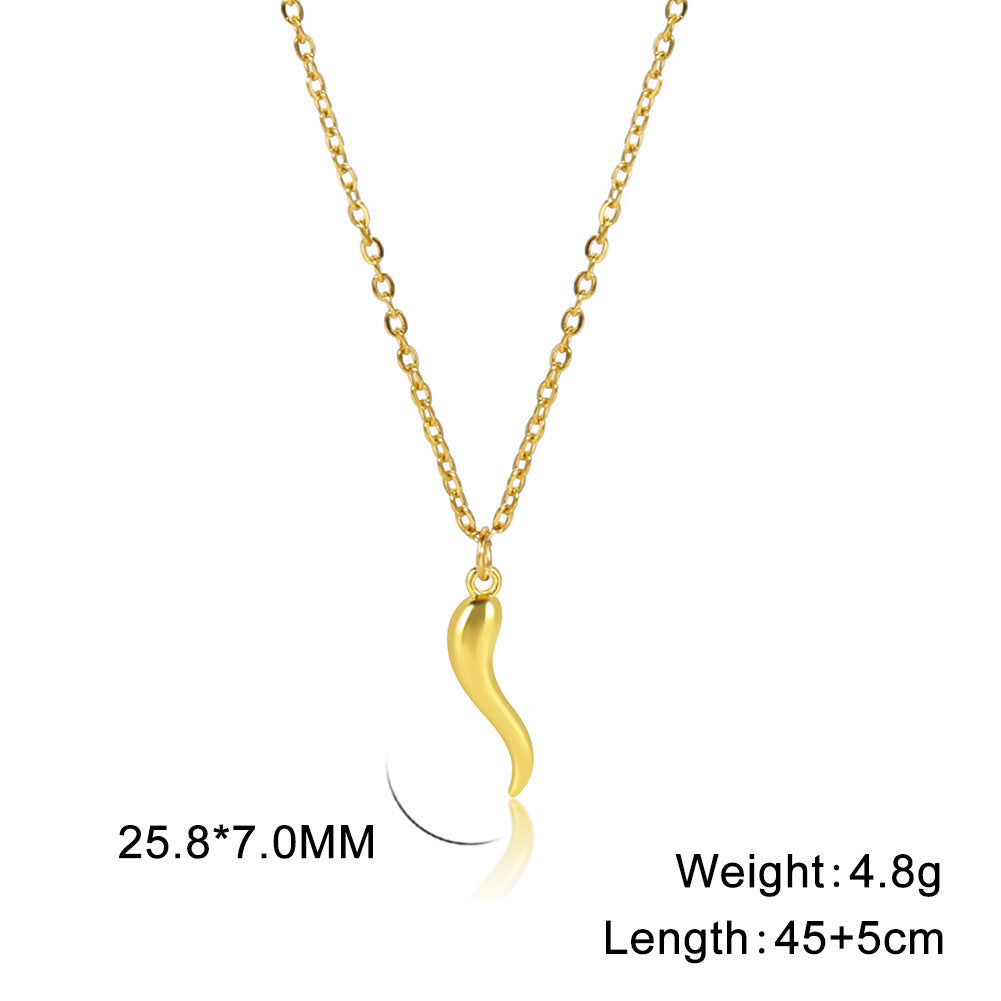 Stylish Graceful Simple Versatile Cross Chain Pepper Pattern Women's Alloy Necklace