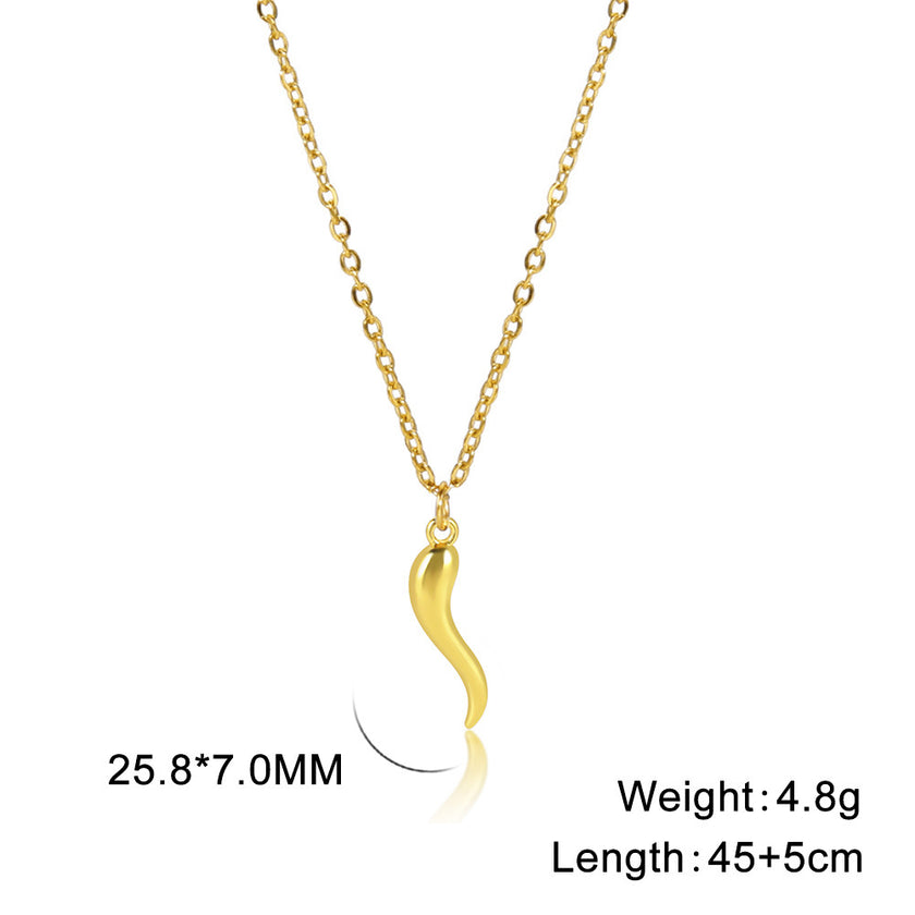 Stylish Graceful Simple Versatile Cross Chain Pepper Pattern Women's Alloy Necklace