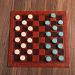 Stone Checkers Board Game With Leather