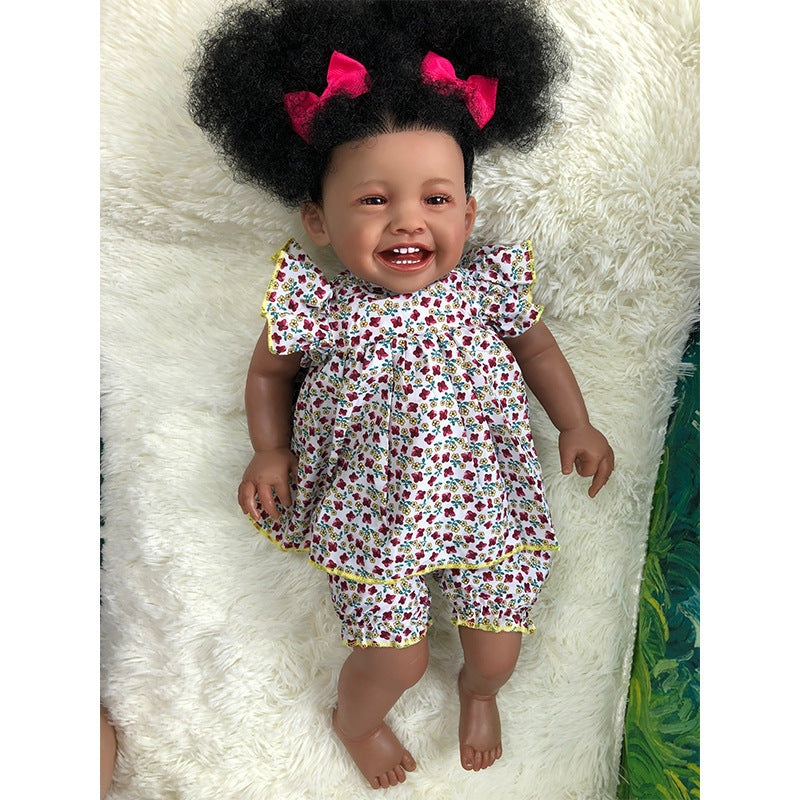 Simulation Baby Black Silicone Doll Toy