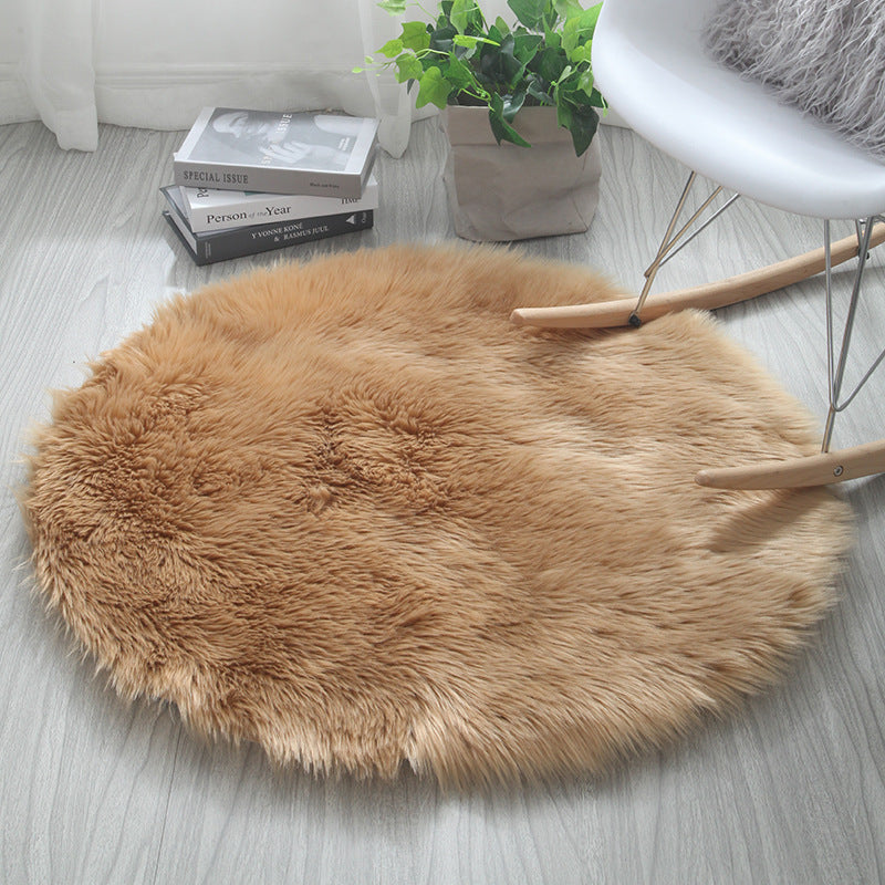 Living Room Bedroom Round Solid Color Carpet