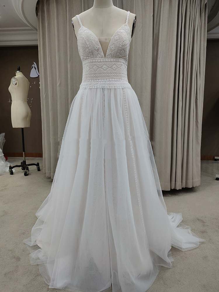 Lace Suspender Wedding Dress Dress
