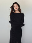 Black Panel Mesh Dress Women