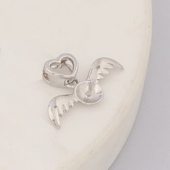 S925 Silver Pearl Pendant Women's Fashion Temperament Design Fetal Hair Angel Pendant