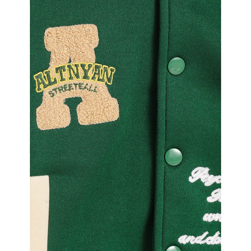 Toddler Kids Girls Boy's Trendy Embroidery Letters Print Jacket Baseball Collar Sports Casual Coat Children's Wear
