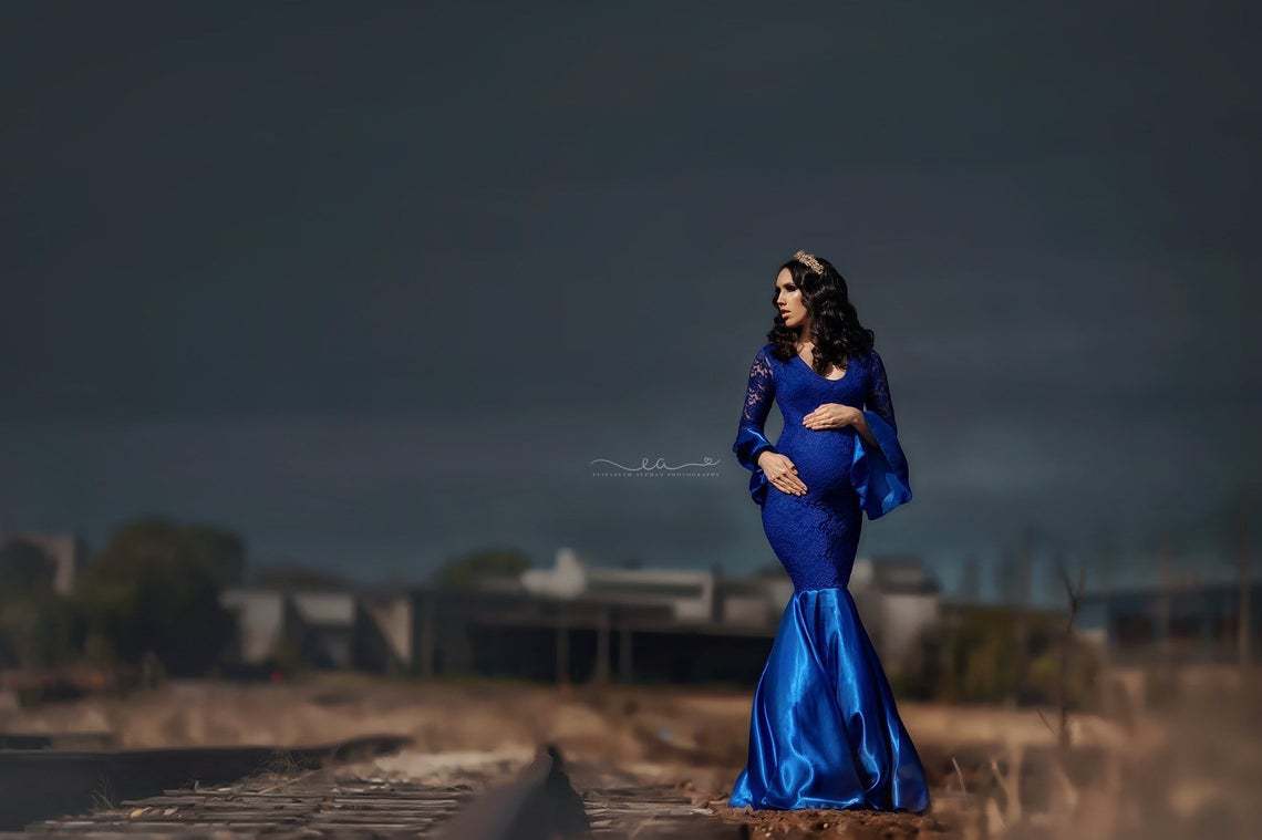 Lace Fight By Pregnant Women Sexy Mopping Floor Dress