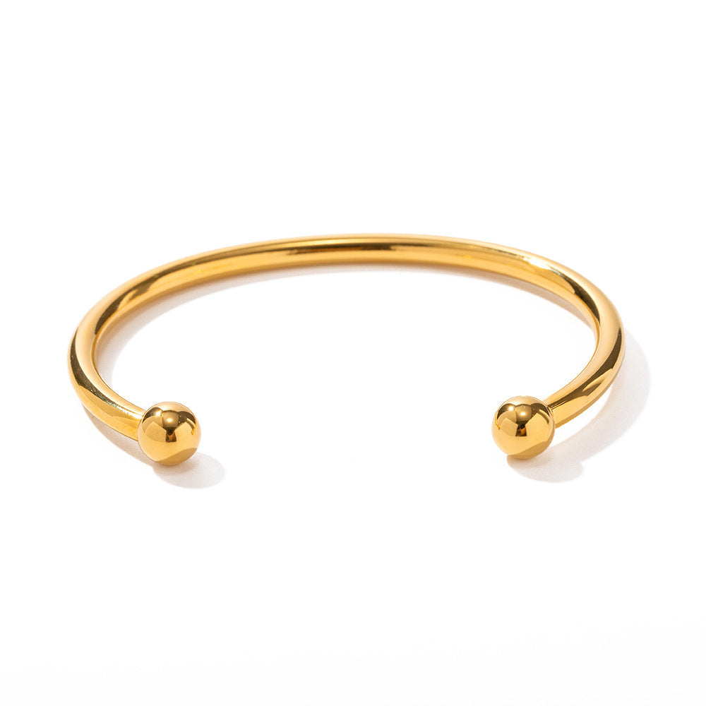 18K Gold Stainless Steel Classic Ball Bracelet