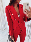 High Quality Blazer Metal Buckle Double Breasted Small Suit