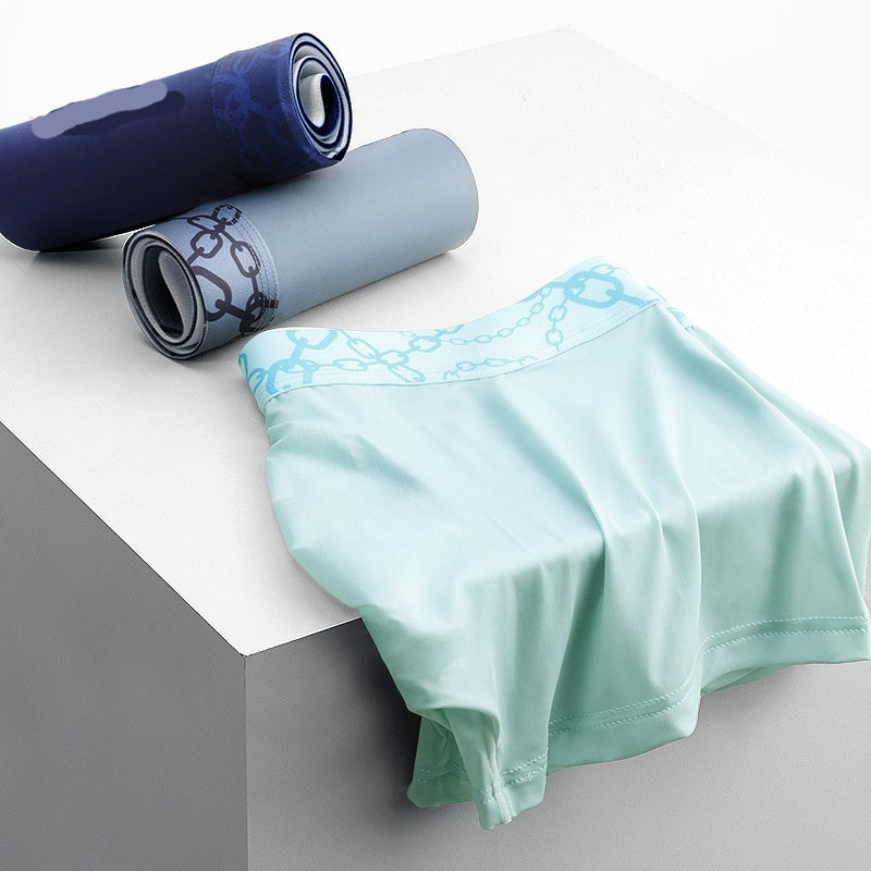Men's Underwear Ice Silk Boxers Seamless Thin Boxers