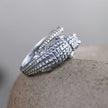Retro Matte Craft Adjustable Ornament Crocodile Silver Ring